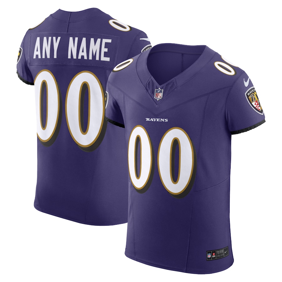 Men Baltimore Ravens Nike Purple Vapor F.U.S.E. Elite Custom NFL Jersey